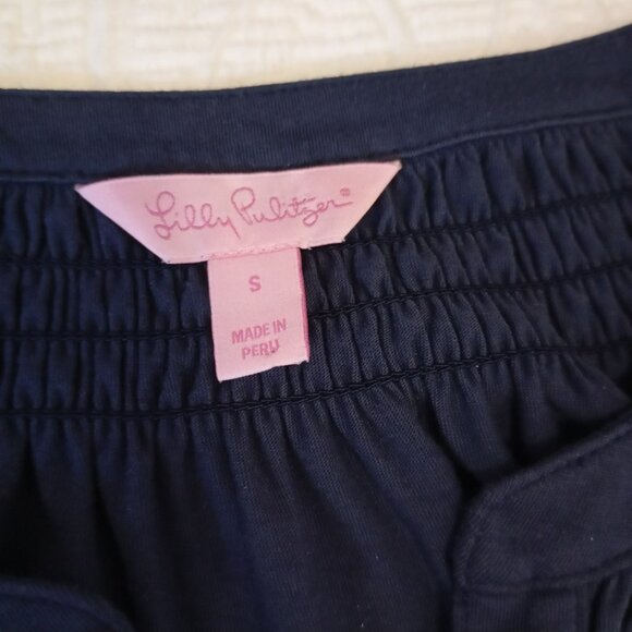 Lilly Pulitzer Navy Dress With Bell Sleeves & Button Accents - Size S - Picture 2 of 7